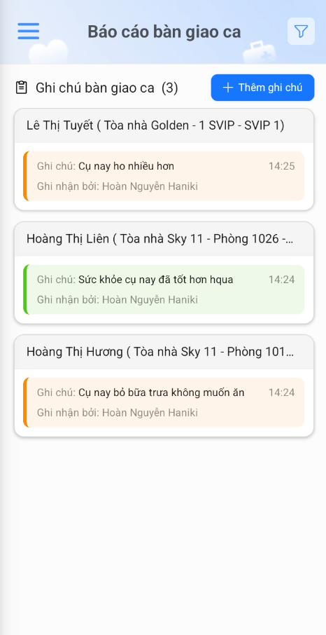 Báo cáo bàn giao ca trực
